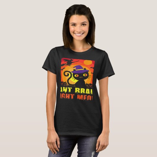 Zombie Cat Humorous Want Brain Right Meow Ee T-Shirt (Vorne ganz)