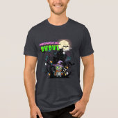 Zombie Cat "Meowgical Ghoul" Halloween Graphic Tri-Blend Shirt (Vorderseite)