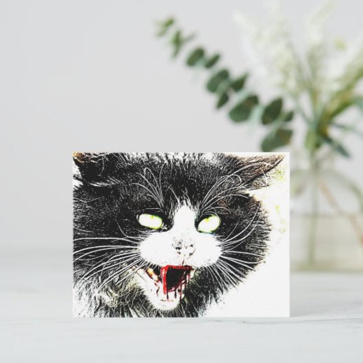 Zombie Cat Postcard Postkarte (Stehend Vorderseite)