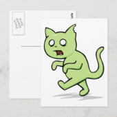 Zombie Cat Rises wieder Postkarte (Vorne/Hinten)