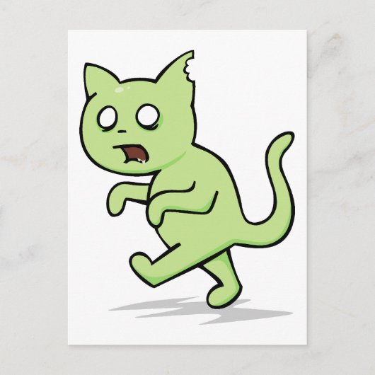 Zombie Cat Rises wieder Postkarte (Vorderseite)