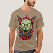 zombie Cat Scared T-Shirt (Vorderseite)
