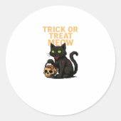 Zombie Cat - Trick oder Treat Meow Halloween Desig Runder Aufkleber (Vorderseite)