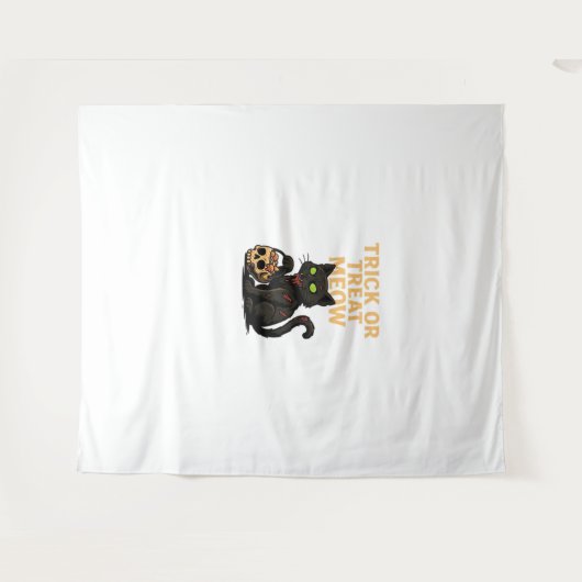 Zombie Cat - Trick oder Treat Meow Halloween Desig Wandteppich (Vorderseite (Horizontal))