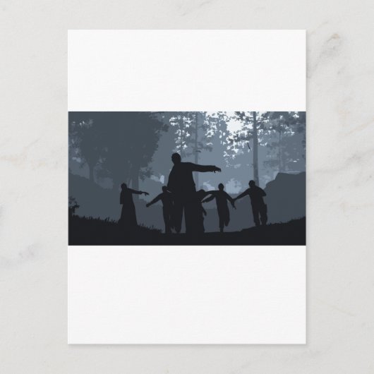 Zombie Chase in the Forest Postkarte (Vorderseite)