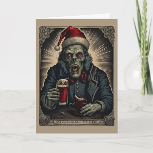 Zombie Cheer Weihnachtskarte Karte (Vorderseite)