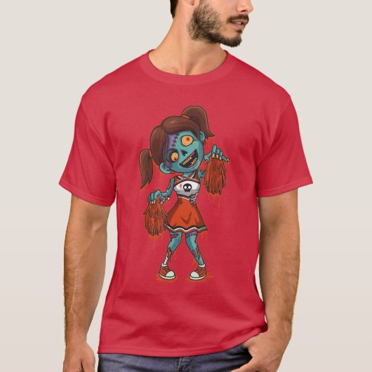 Zombie Cheerleader Halloween Trick or Treat Gift T-Shirt (Vorderseite)