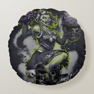 Zombie-Cheerleader-Horror-Art-Wurfkissen Rundes Kissen