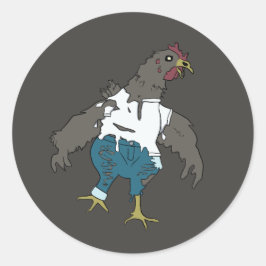 Zombie Chicken Runder Aufkleber