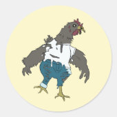 Zombie Chicken Runder Aufkleber (Vorderseite)