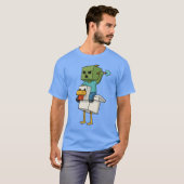 Zombie Chicken Zombie Jockey Pixel Funny Gamer T-Shirt (Vorne ganz)