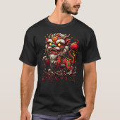 Zombie Chinesischer Neujahrslion T-Shirt (Vorderseite)