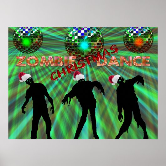 Zombie Christmas Disco Tanz Poster (Vorne)
