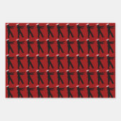 Zombie Christmas Funny Red Holiday Geschenkpapier Set (Vorderseite)