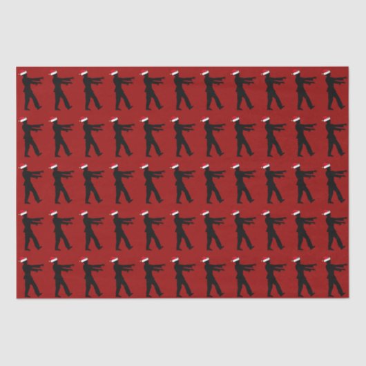 Zombie Christmas Funny Red Holiday Seidenpapier (Vorderseite)