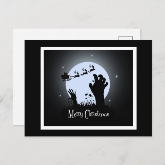 Zombie Christmas Night Feiertagspostkarte (Vorne/Hinten)