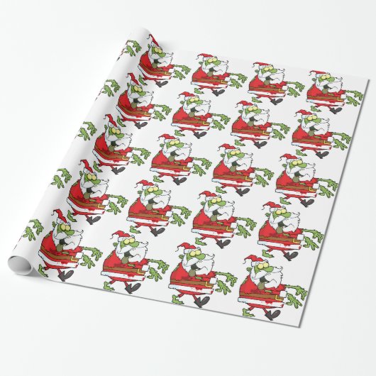 Zombie Christmas Santa lustig Geschenkpapier (Ungerollt)
