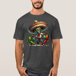 Zombie Cinco de Mayo Man und Hot Paprikaschoten T-Shirt