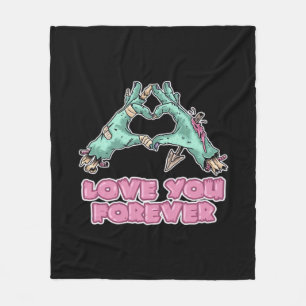 Zombie Classic - Herz und Hände des Skeletts Fleecedecke