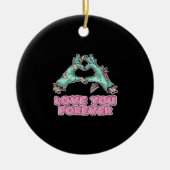 Zombie Classic - Herz und Hände des Skeletts Keramik Ornament (Vorne)