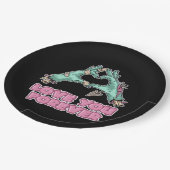 Zombie Classic - Herz und Hände des Skeletts Pappteller (Schrägansicht)