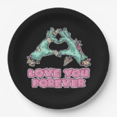 Zombie Classic - Herz und Hände des Skeletts Pappteller (Vorderseite)