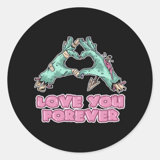 Zombie Classic - Herz und Hände des Skeletts Runder Aufkleber (Vorderseite)