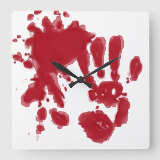 Zombie Clock Quadratische Wanduhr (Vorderseite)