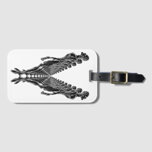 Zombie Clone Army Untote Apokalypse Schwarz-weiß Gepäckanhänger (Vorderseite (Horizontal))