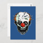 Zombie Clown Postkarte (Vorne/Hinten)