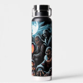 Zombie, Clown, Vamp und Spuk PuppenHalloween Trinkflasche (Rückseite)