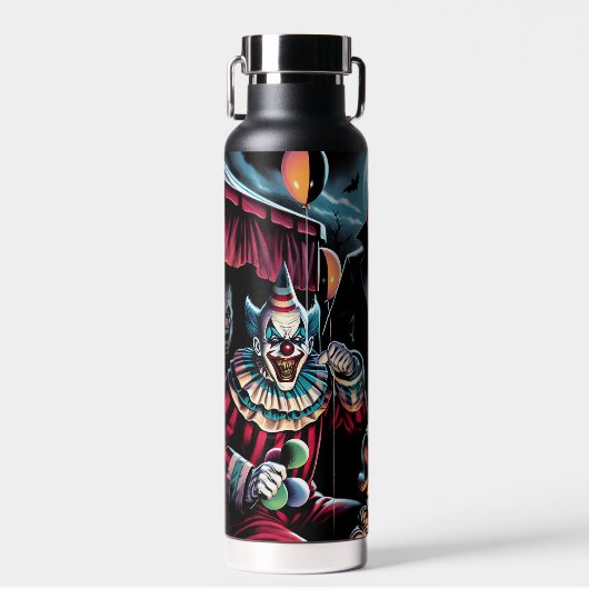 Zombie, Clown, Vamp und Spuk PuppenHalloween Trinkflasche (Vorne)