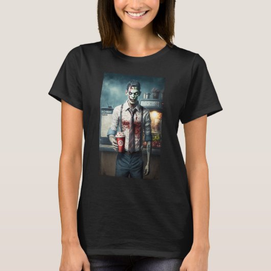 Zombie Coffee Barista   Zombies In Everyday Life S T-Shirt (Vorderseite)