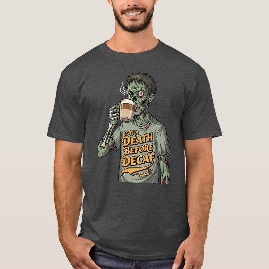 Zombie Coffee Lover Halloween Design T-Shirt (Vorderseite)
