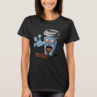 Zombie-Coffee-Tasse-Cartoon für Koffeinabhängige T-Shirt