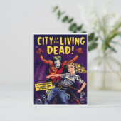 Zombie - Comic Vintager Horror Postkarte (Stehend Vorderseite)