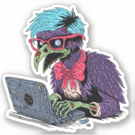 Zombie Computer Crow Aufkleber
