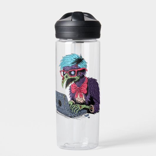 Zombie Computer Crow Trinkflasche (Vorderseite)
