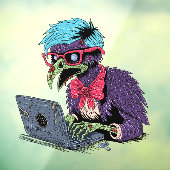 Zombie-Computer-Krähe Fensteraufkleber (Blatt 3)