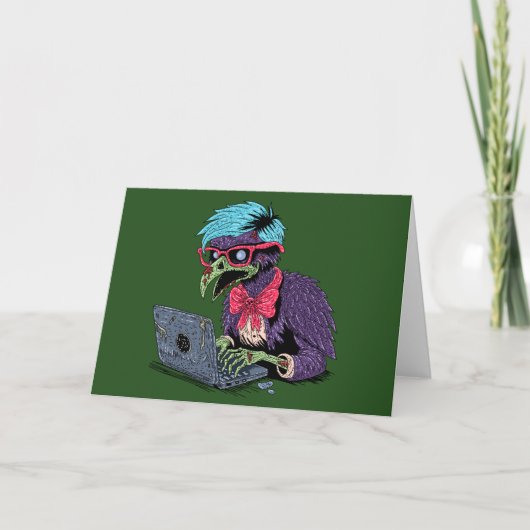 Zombie-Computer-Krähe Karte (Vorderseite)