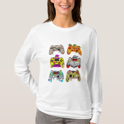 Zombie Controller Halloween T - Shirt für Gamer (Vorderseite)