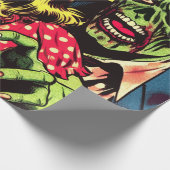 Zombie Couple Retro Comic Geschenkpapier (Ecke)
