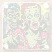 Zombie Couple Retro Comic Glasuntersetzer (Rückseite)