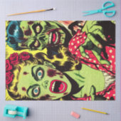 Zombie Couple Retro Comic Seidenpapier (Basteln)