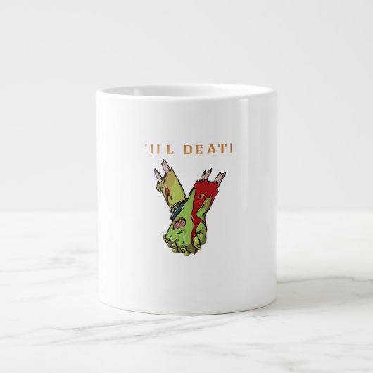 Zombie Couple Till Death Do us Part Classic Jumbo-Tasse (Vorderseite)
