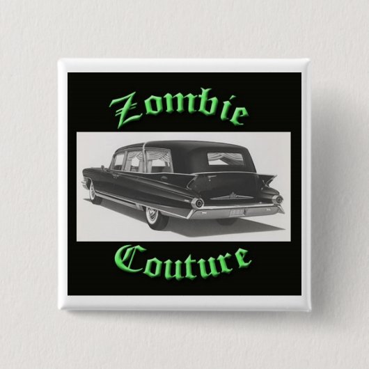 Zombie-Couture-Leichenwagen-Logo-Knopf Button (Vorderseite)