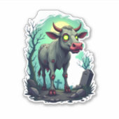 Zombie Cow Apokalypse Aufkleber (Vorderseite)