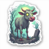 Zombie Cow Apokalypse Aufkleber (Vorderseite)