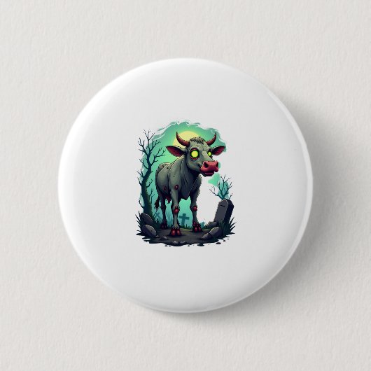Zombie Cow Apokalypse Button (Vorderseite)