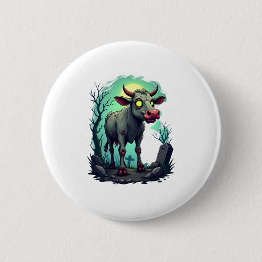 Zombie Cow Apokalypse Button (Vorderseite)